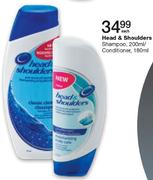 Head & Shoulders Shampoo 200ml/Conditioner 180ml-Each