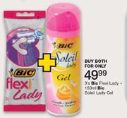 Bic Flexi Lady 3's+ Bic Soleil Lady Gel 150ml