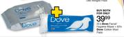 Dove Facial 25's/Hygiene Wipes+ Dove Cotton Wool Pads 80's