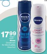 Nivea Deodorant For Men/Ladies Assorted-150ml Each