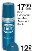 Brut Deodorant For Men Assorted-120ml