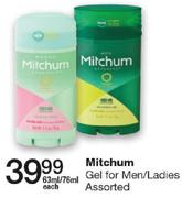 Mitchum Gel For Men/Ladies Assorted-63/76ml Each
