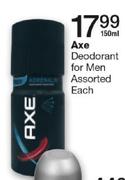Axe Deodorant For Men Assorted-150ml