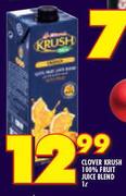 Clover Krush 100% Fruit Juice Blend-1Ltr