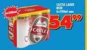 Castle Lager Beer-6x500ml Cans