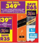 Johnnie Walker Black Label 12 Year Old Blended Scotch Whisky-750ml