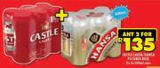 Castle Lager /Hansa Pilsener Beer-For 2 x 500ml