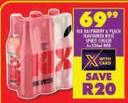 Kix Raspberry & Peach Flavoured Rose Spirit Cooler NRB-6 x 330ml