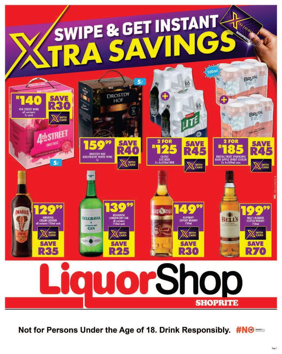 Shoprite Liquor KwaZulu-Natal : Xtra Savings (24 April - 7 May 2023 ...
