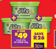 D'Lite 37% Fat Spread-For 3 x 500g