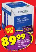 Crystal Valley Full Cream Long Life Milk-6 x 1L Per Pack