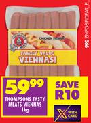 Thompsons Tasty Meats Viennas-1Kg