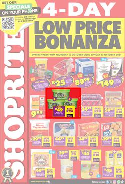 Shoprite KwaZulu-Natal : Low Price Bonanza (10 October - 13 October 2024), page 1