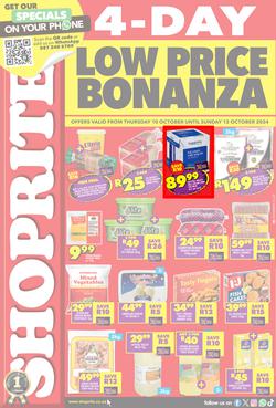 Shoprite KwaZulu-Natal : Low Price Bonanza (10 October - 13 October 2024), page 1