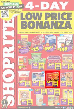 Shoprite KwaZulu-Natal : Low Price Bonanza (10 October - 13 October 2024), page 1