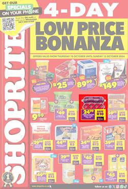 Shoprite KwaZulu-Natal : Low Price Bonanza (10 October - 13 October 2024), page 1