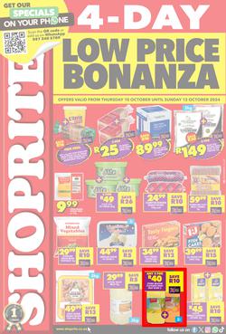 Shoprite KwaZulu-Natal : Low Price Bonanza (10 October - 13 October 2024), page 1