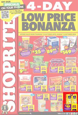 Shoprite KwaZulu-Natal : Low Price Bonanza (10 October - 13 October 2024), page 1