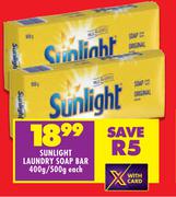 Sunlight Laundry Soap Bar-400g/500g Each