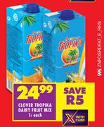 Clover Tropika Dairy Fruit Mix-1L Each