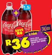Coca Cola Original Taste Less Sugar Soft Drink-For 2 x 1.5L
