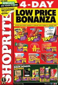 Shoprite KwaZulu-Natal : Low Price Bonanza (18 January - 21 January 2024)