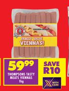 Thompsons Tasty Meats Viennas-1Kg