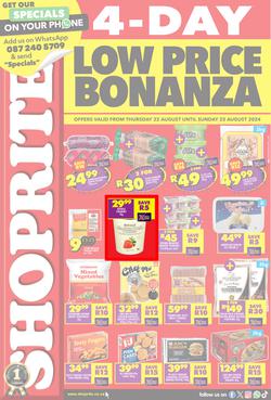 Shoprite KwaZulu-Natal : Low Price Bonanza (22 August - 25 August 2024), page 1