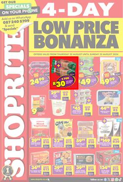 Shoprite KwaZulu-Natal : Low Price Bonanza (22 August - 25 August 2024), page 1