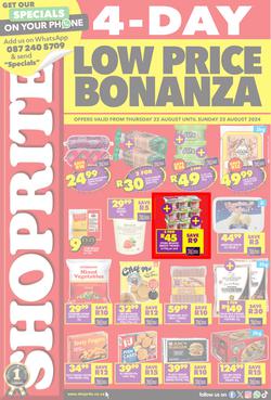 Shoprite KwaZulu-Natal : Low Price Bonanza (22 August - 25 August 2024), page 1