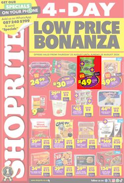 Shoprite KwaZulu-Natal : Low Price Bonanza (22 August - 25 August 2024), page 1