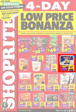 Shoprite KwaZulu-Natal : Low Price Bonanza (22 August - 25 August 2024), page 1