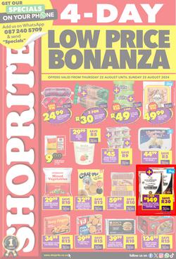 Shoprite KwaZulu-Natal : Low Price Bonanza (22 August - 25 August 2024), page 1