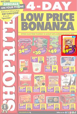 Shoprite KwaZulu-Natal : Low Price Bonanza (22 August - 25 August 2024), page 1