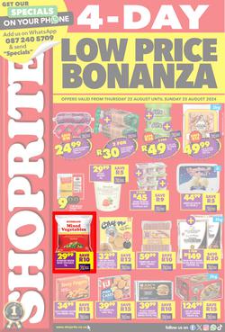 Shoprite KwaZulu-Natal : Low Price Bonanza (22 August - 25 August 2024), page 1