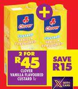 Clover Vanilla Flavoured Custard-For 2 x 1Ltr