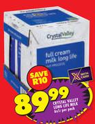 Crystal Valley Long Life Milk-6 x 1Ltr Per Pack