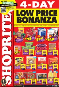 Shoprite KwaZulu-Natal : Low Price Bonanza (26 September - 29 September 2024)