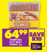 Thompons Tasty Meats Viennas-1Kg