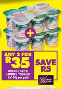 Orange Grove Smooth Yoghurt-For 2 x 6 x 100g Per Pack
