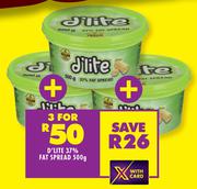 D'Lite 37% Fat Spread-For 3 x 500g