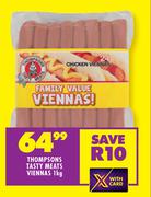 Thompons Tasty Meats Viennas-1Kg