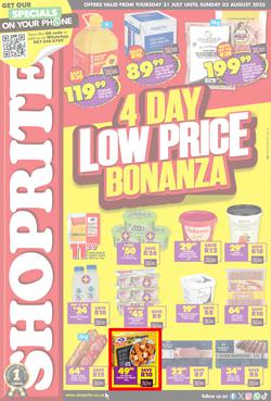 Shoprite KwaZulu-Natal : Low Price Bonanza (31 July - 03 August 2025), page 1