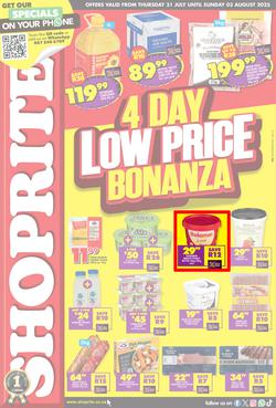 Shoprite KwaZulu-Natal : Low Price Bonanza (31 July - 03 August 2025), page 1