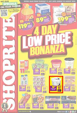 Shoprite KwaZulu-Natal : Low Price Bonanza (31 July - 03 August 2025), page 1
