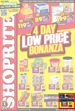 Shoprite KwaZulu-Natal : Low Price Bonanza (31 July - 03 August 2025), page 1