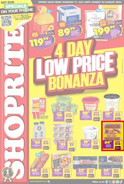 Shoprite KwaZulu-Natal : Low Price Bonanza (31 July - 03 August 2025), page 1