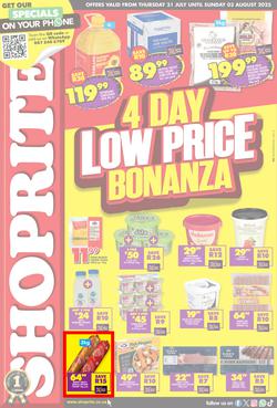 Shoprite KwaZulu-Natal : Low Price Bonanza (31 July - 03 August 2025), page 1