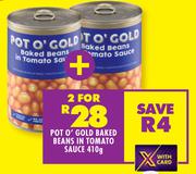 Pot O Gold Baked Beans In Tomato Sauce-For 2 x 410g