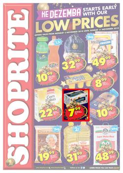Shoprite KwaZulu-Natal : Low Prices Promotion | (05 November - 11 Nov 2018), page 1